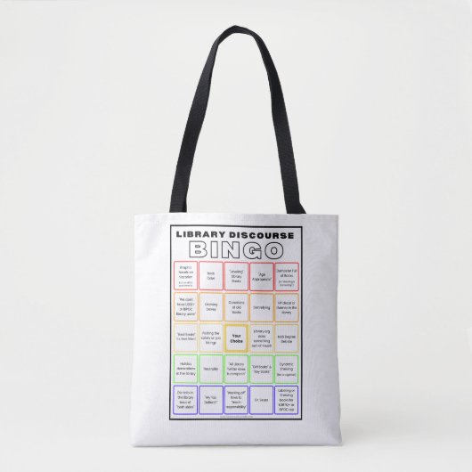 Library Diskurs Bingo Shirt Tote Bag Tasche (Vorderseite)