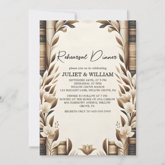 Library English Book Club Cover Probe Dinner Einladung (Vorderseite)