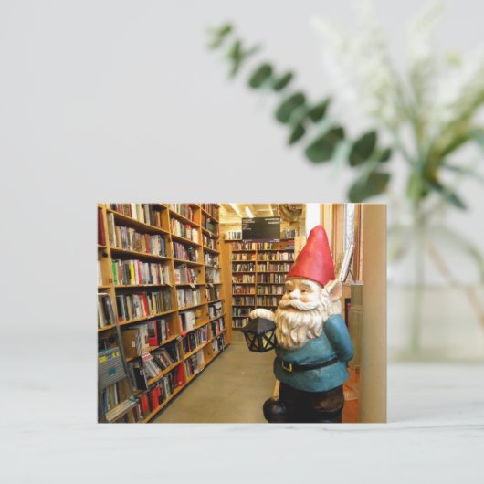 Library Gnome I Postkarte (Stehend Vorderseite)