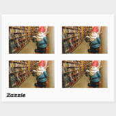 Library Gnome I Rechteckiger Aufkleber (Blatt)