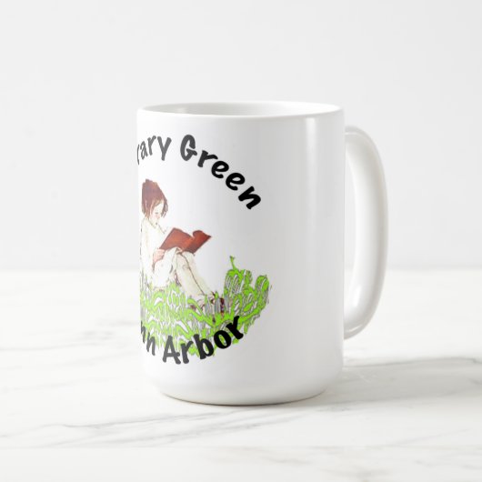 Library Grün Kaffeetasse (VorderseiteRechts)