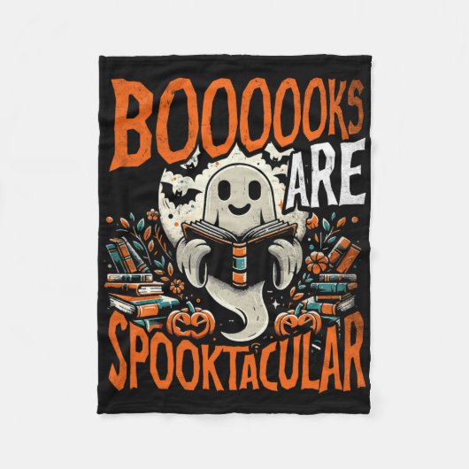 Library Halloween Shirt Book Lover Design Ghost Wi Fleecedecke (Vorderseite)