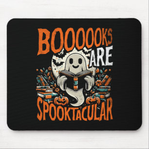 Library Halloween Shirt Book Lover Design Ghost Wi Mousepad