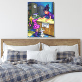 Library Karo Out Art Leinwanddruck (Insitu (Schlafzimmer))