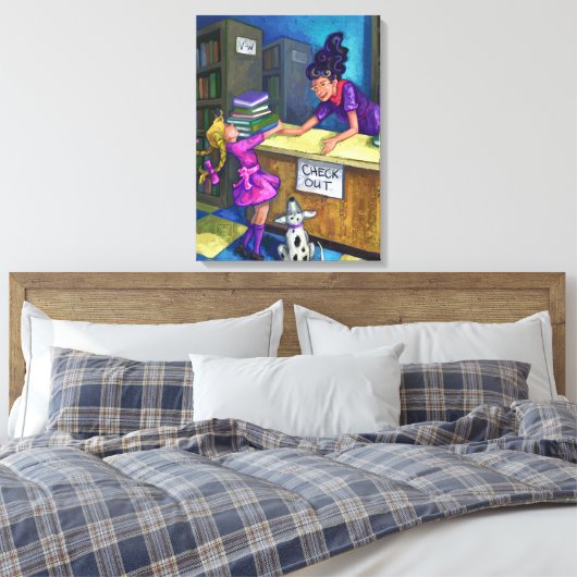 Library Karo Out Art Leinwanddruck (Insitu (Schlafzimmer))