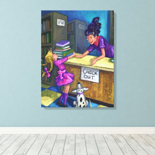 Library Karo Out Art Leinwanddruck (Insitu (Holzboden))