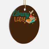 Library Lady Librarian Reader Bookworm Keramik Ornament (Rechts)