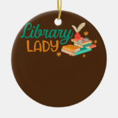 Library Lady Librarian Reader Bookworm Keramik Ornament (Vorne)