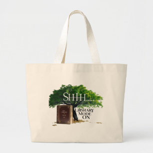 "Library Mode On" Jumbo-Canvas-Tasche  Jumbo Stoffbeutel