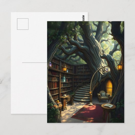 Library Nestled Within The Branches Postkarte (Vorne/Hinten)