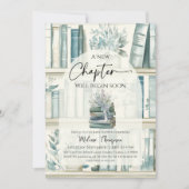 Library New Chapter Blue Boy Book Baby Shower Einladung (Vorderseite)