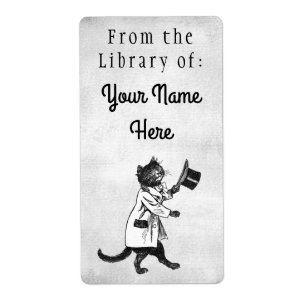 Library of Top Hat Cat Etching Imitate Leinwand La