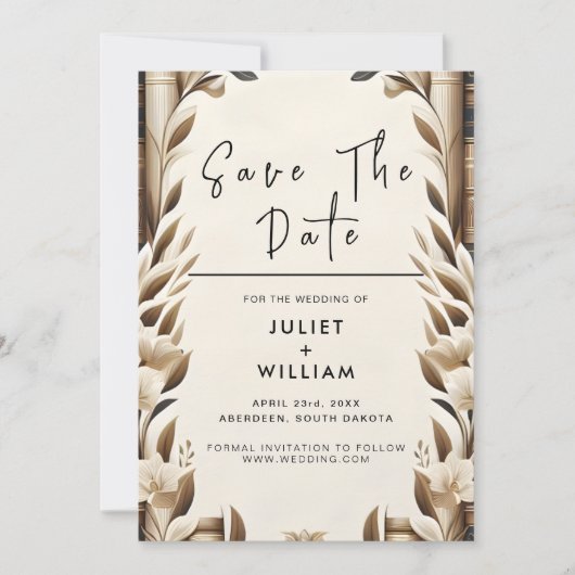 Library Old English Book Club Cover Wedding Save The Date (Vorderseite)