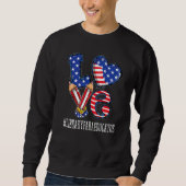 Library Para Educator Love Usa Flag Fireworks 4th  Sweatshirt (Vorderseite)