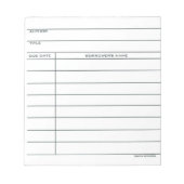 Library Pocket Card - Notizblock (Vorderseite)