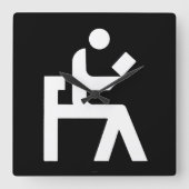Library Reading Room Quadratische Wanduhr (Vorderseite)