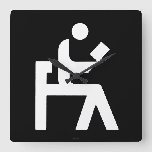 Library Reading Room Quadratische Wanduhr (Vorderseite)