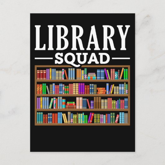 Library Squad Book Lover Reading Librarian Spaß Postkarte (Vorderseite)