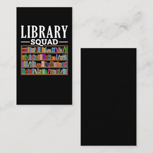 Library Squad Book Lover Reading Librarian Spaß Visitenkarte (Vorne/Hinten)