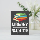 Library Squad - Buchliebhaber Bibliothekarischer L Postkarte (Stehend Vorderseite)