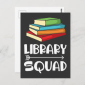 Library Squad - Buchliebhaber Bibliothekarischer L Postkarte (Vorne/Hinten)