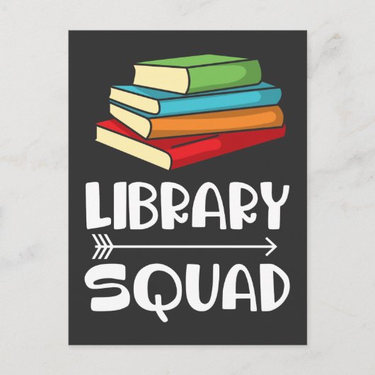 Library Squad - Buchliebhaber Bibliothekarischer L Postkarte (Vorderseite)