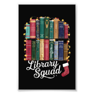 Library Squad Christmas Book Lovers Team Reading Fotodruck
