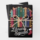 Library Squad Christmas Book Lovers Team Reading Geschenkpapier Set (Beispiel)