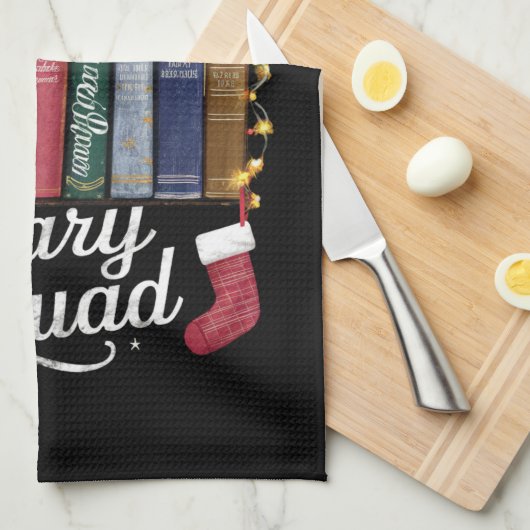 Library Squad Christmas Book Lovers Team Reading Geschirrtuch (Viertel Falte)