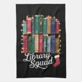Library Squad Christmas Book Lovers Team Reading Geschirrtuch (Vertikal)