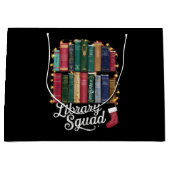 Library Squad Christmas Book Lovers Team Reading Große Geschenktüte (Vorderseite)