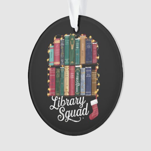 Library Squad Christmas Book Lovers Team Reading Ornament (Vorderseite)