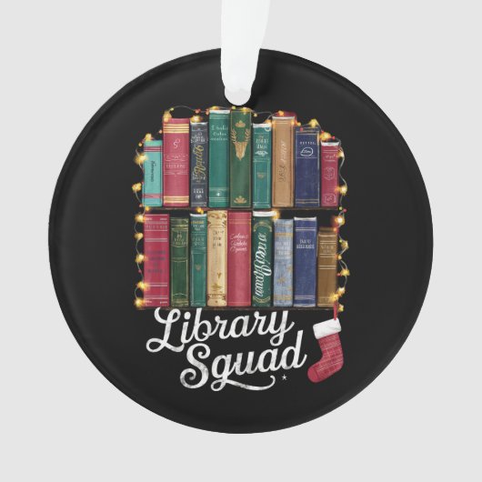 Library Squad Christmas Book Lovers Team Reading Ornament (Vorderseite)