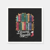 Library Squad Christmas Book Lovers Team Reading Serviette (Vorderseite)