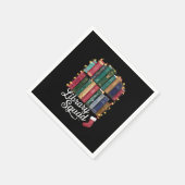 Library Squad Christmas Book Lovers Team Reading Serviette (Ecke)