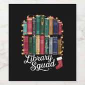 Library Squad Christmas Book Lovers Team Reading Weinetikett (Einzelnes Label)