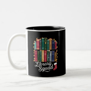 Library Squad Christmas Book Lovers Team Reading Zweifarbige Tasse