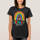 Library Squad Librarian Bookworm Rainbow Reading B T-Shirt (Vorderseite)