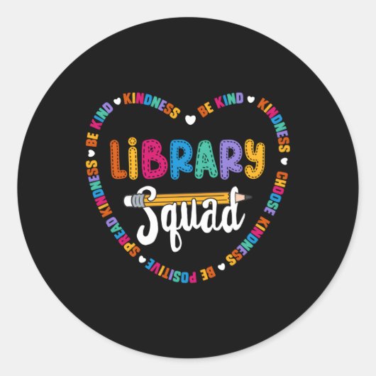 Library Squad Team Seilschulbibliothek Runder Aufkleber (Vorderseite)