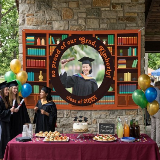 Library-Themed Graduation Photo Banner