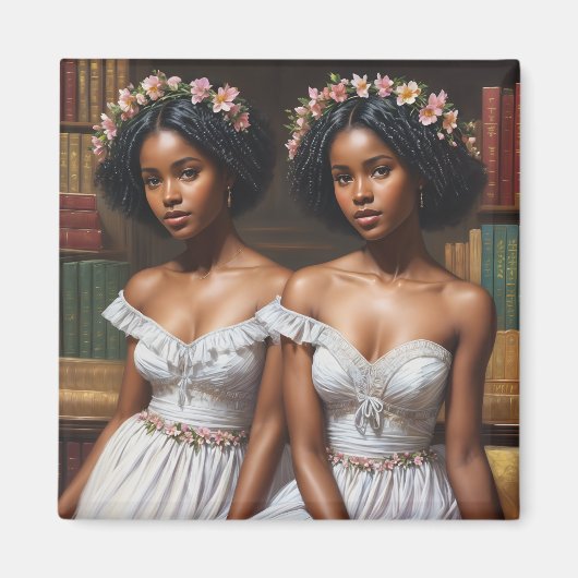 Library Twin Sisters Melanin Gemini Magnet (Vorne)