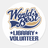 Library Volunteer-Geschenk Runder Aufkleber (Vorderseite)