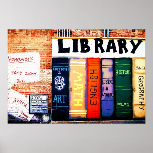 Library Wall Graffiti Poster (Vorne)