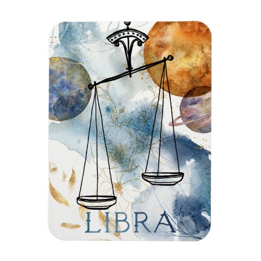 Libras Schuppen Geburtstagszodiakastrologie blau Magnet (Vertikal)