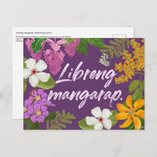 "Libreng mangarap" Philippino Motivierend Postkarte (Vorne/Hinten)