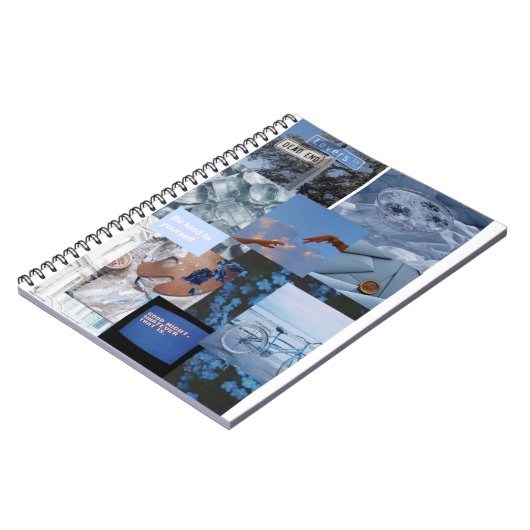 Libreta ästhetische Collage azul Notizblock (Linke Seite)