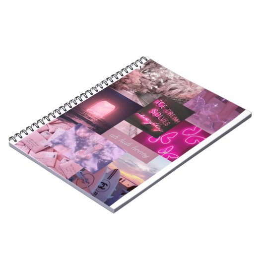 Libreta ästhetische Kollage rosa Notizblock (Linke Seite)