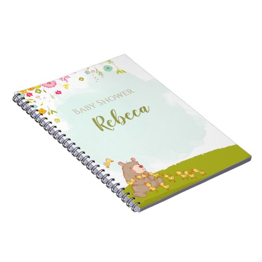 Libreta con espiral Baby Shower Bear and duckies Notizblock (Rechte Seite)