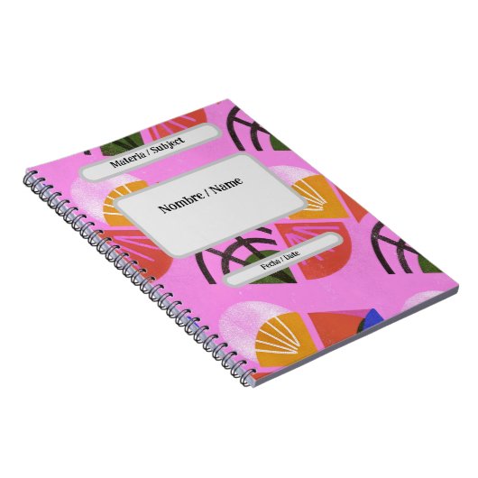 Libreta con espiral, coloridad, editable notizblock (Rechte Seite)