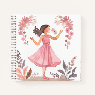 Libreta de chica en vestido rosa notizblock